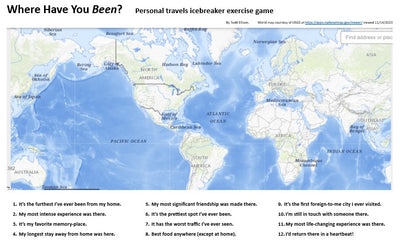 Where Have You Been?  A geography ice-breaker activity  that results in interpersonal story-telling