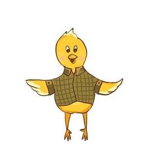 little duck with a teenager's jacket on